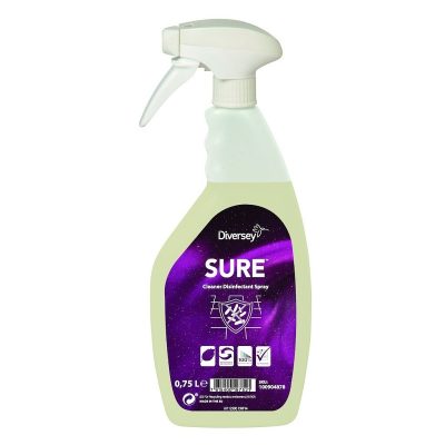sure® cleaner disinfectant spray 0.75l használatra kész fertőtlenítő hatású folyékony tisztítószer (spray)