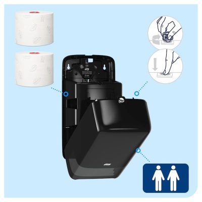 tork duplatekercses mid size toalettpapír adagoló (fekete)