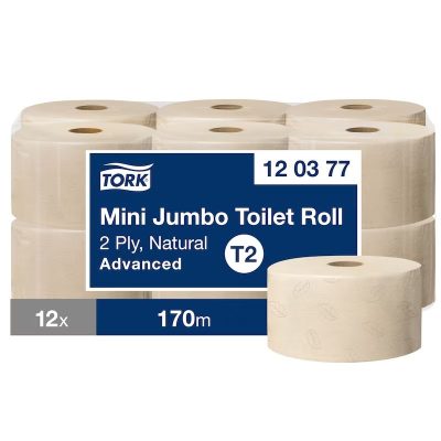 tork mini jumbo tekercses toalettpapír, natúr, t2
